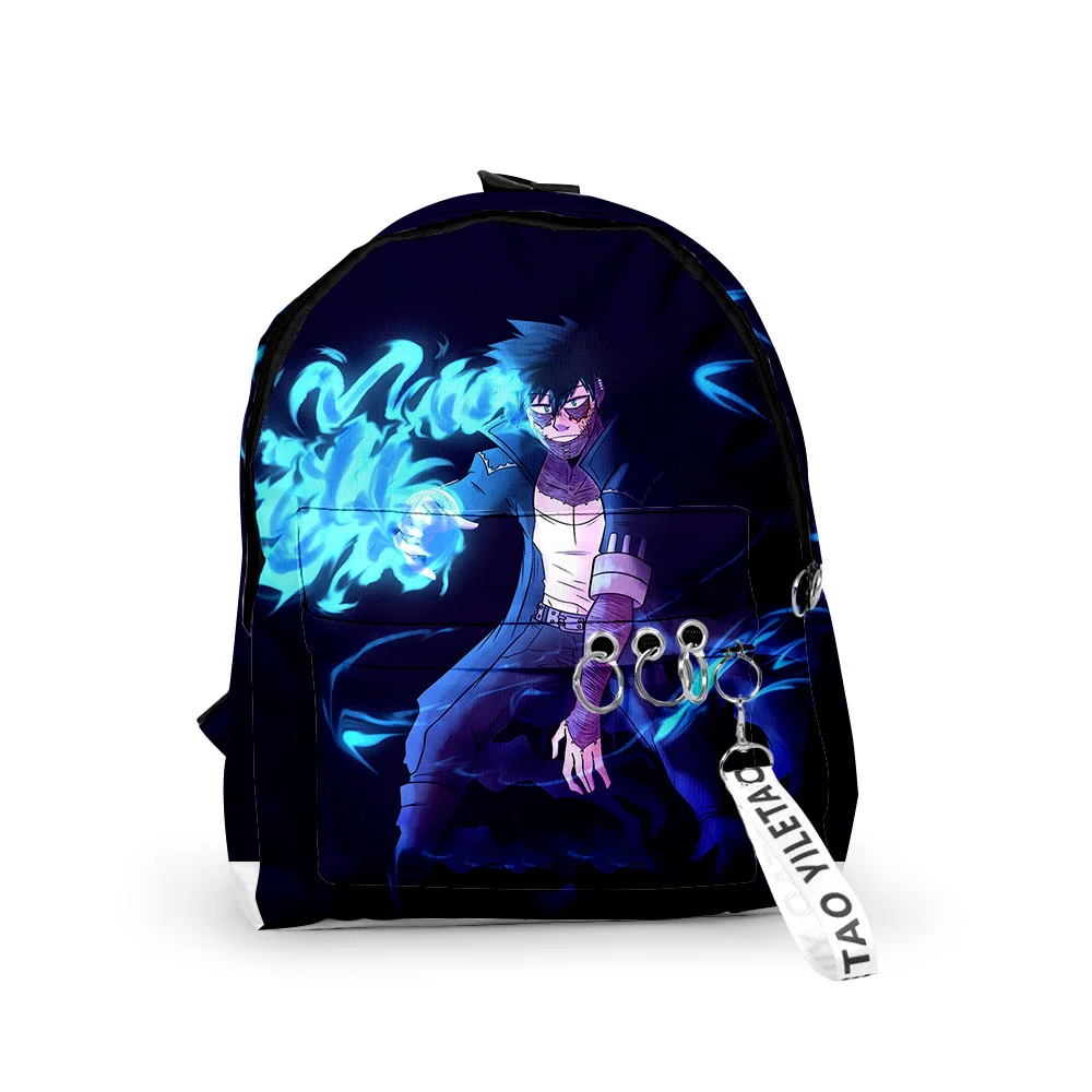 

Youthful My Hero Academia Dabi School Bags Notebook Backpacks Boys/Girls 3D Print Oxford Waterproof Key Chain Small Travel Bags