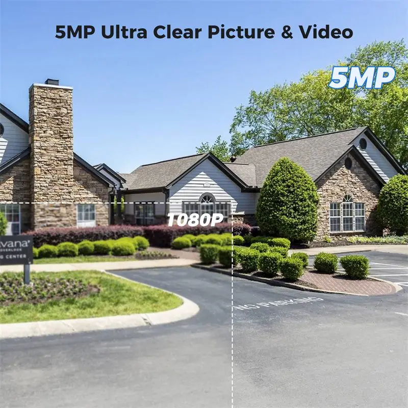 Hiseeu AHD5 5MP PTZ Home Wired Security Camera Clear Night Vision CCTV Analog TVI CVI XVI Smart Motion Detection Security Dome W