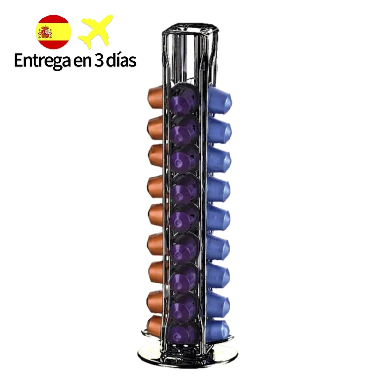 Practical Coffee Capsules Fits For 40 Nespresso Capsule Dispensing Tower Stand Coffee Tamper soporte capsulas Storage Pod Holder