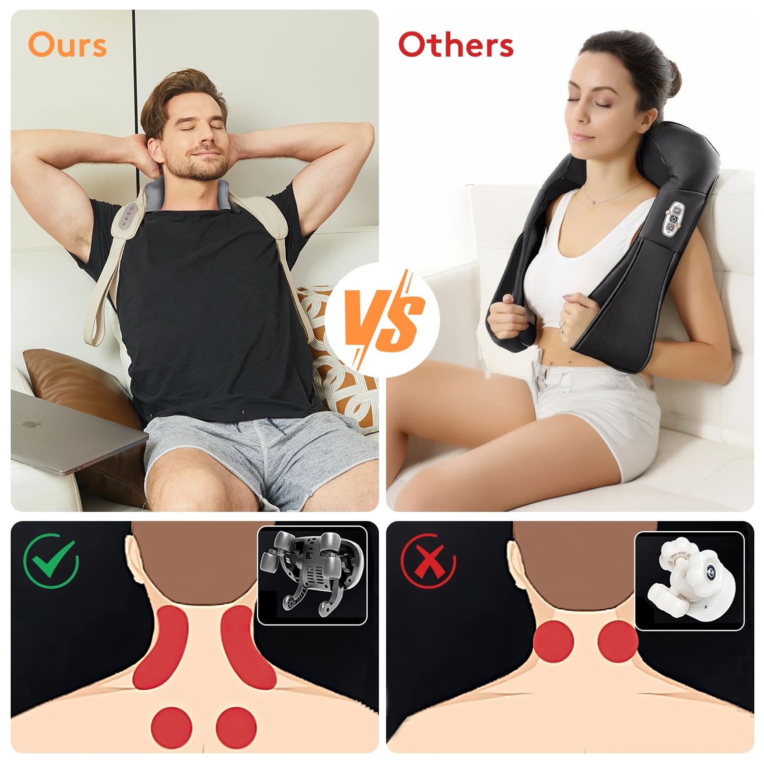 Electric 8D Neck and Shoulder Wireless Massage for shoulders and neck BLDC Motor Cervical Back Muscle Relaxing Massage Shawl