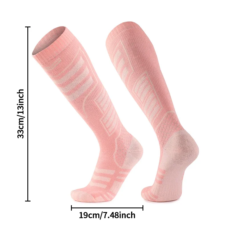 الرجال النساء شتاء دافئ التزلج جوارب رياضية طويلة طويلة الحرارية الركبة عالية الصوف الثلوج التزلج المضادة للبرد المضادة للتجميد الجوارب #6