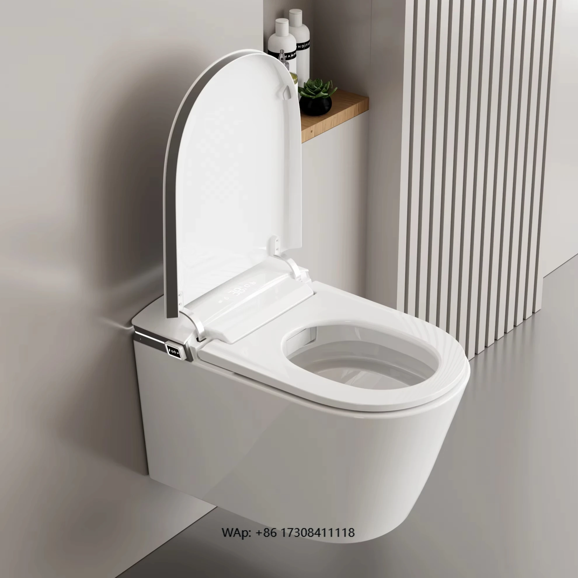 Hot Sale luxe badkamer keramisch toilet wandgemonteerd automatisch spoel slim toilet