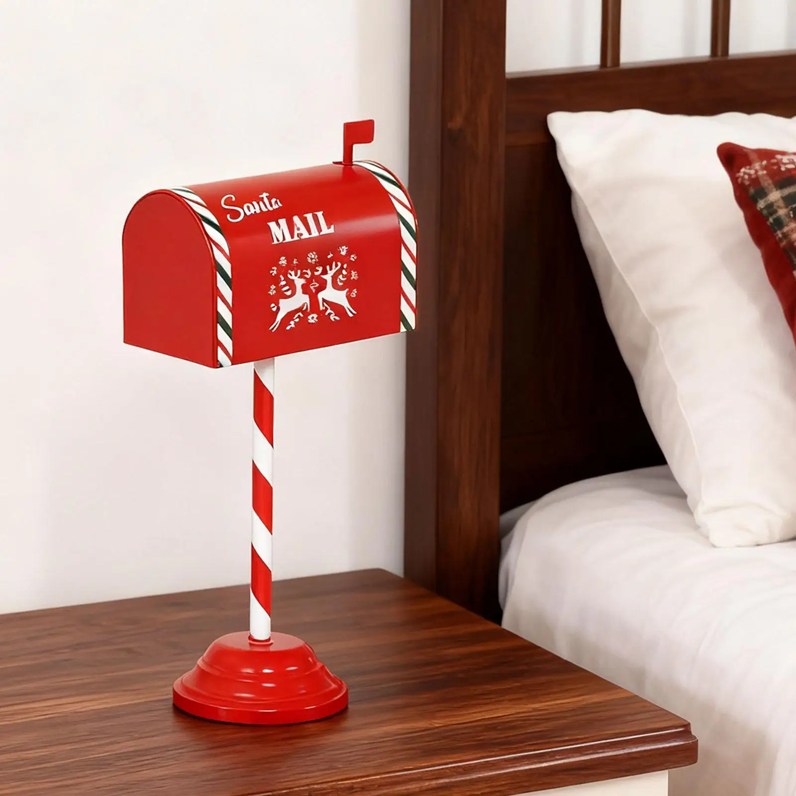 Christmas Decorative Metal Letter Box Gift Ornament Christmas Letter Box for Porch Backyard Home Garden Front Door