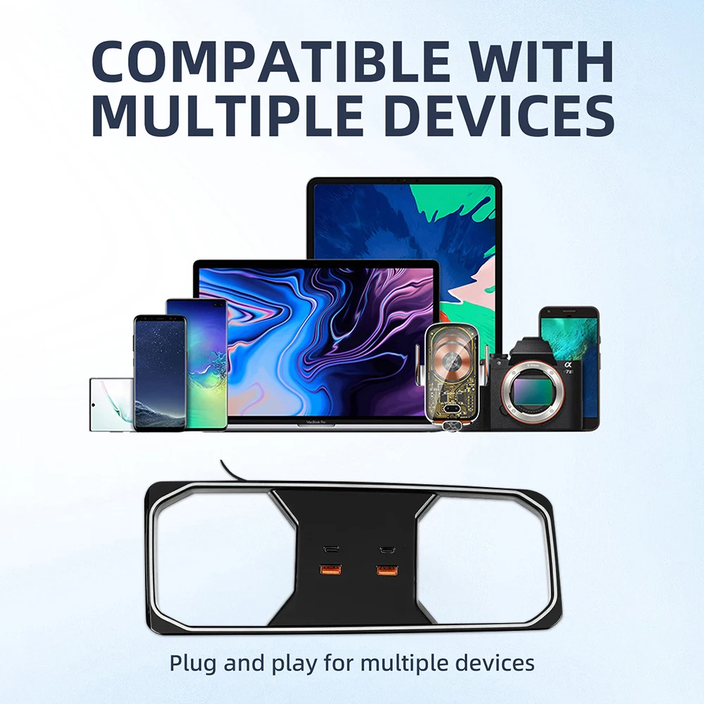 Para honda accord 11th gen 2023 2024 2025 docking station 45w carregador rápido usb shunt hub divisor de energia tipo-c carregador