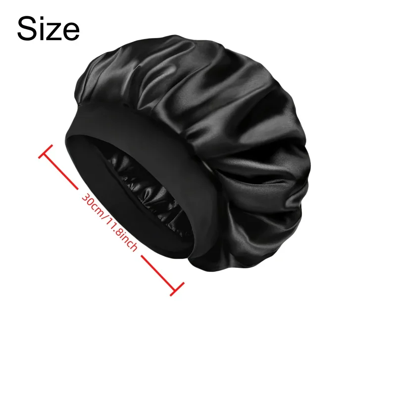 Satin Hair Care Bonnet – Soft & Breathable, Wide Brim & Soft Elastic Band, Overnight Protection for Curly & Long Hair, Unisex