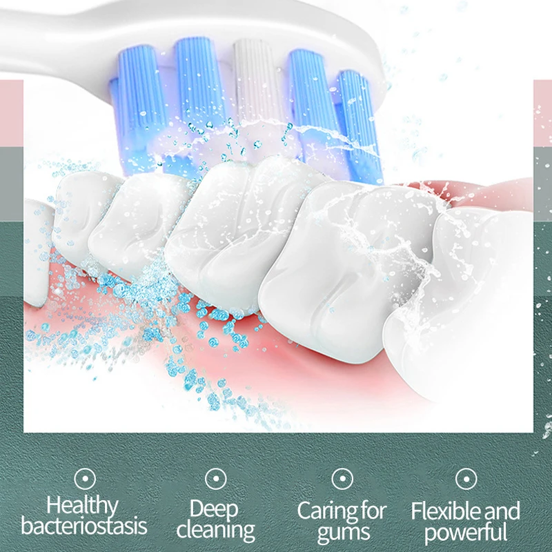 Adult Electric Sonic Toothbrush USB Rechargeable Lovers 360 Days Long Battery Life with 4 Replacement Heads Gift Cleaning Teeth