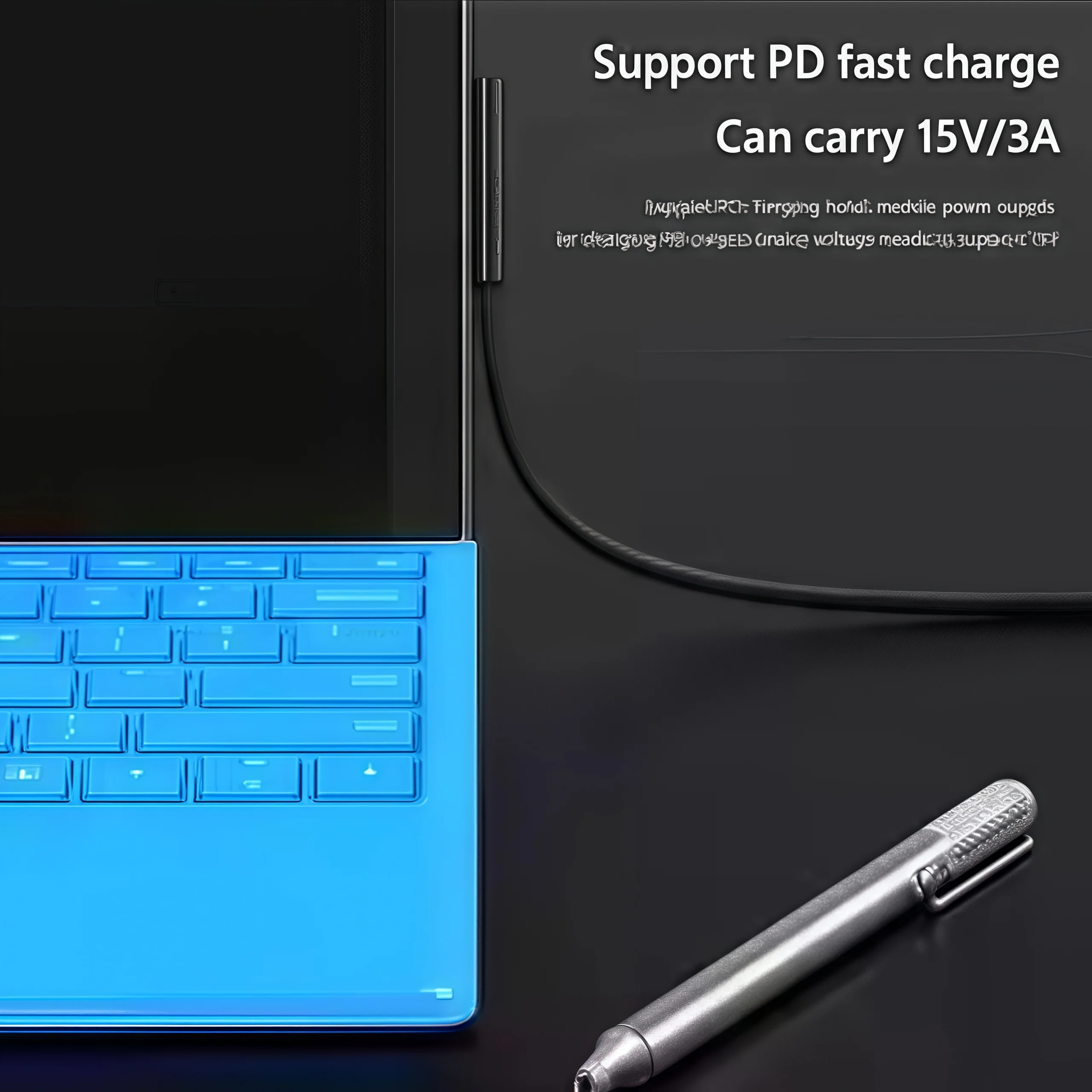 PD 65W USB-C Fast Charger for Microsoft Surface Pro 3/4/5/6/7 - 15V 3A Tablet Power Adapter Cable with Type-C Charging image 6