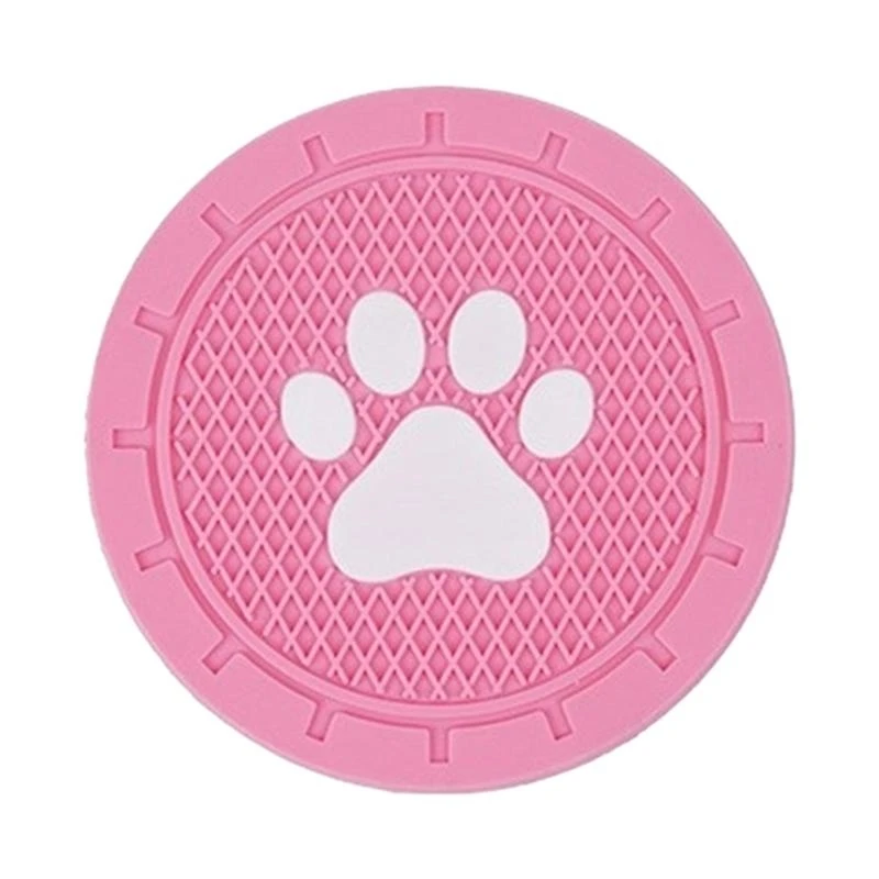 G7NA Car Cup Holder Pad Universal Bottle Holder Insert Paw Pattern Pads Non Slip Embeded Mat Silicone Cup Holder Pad