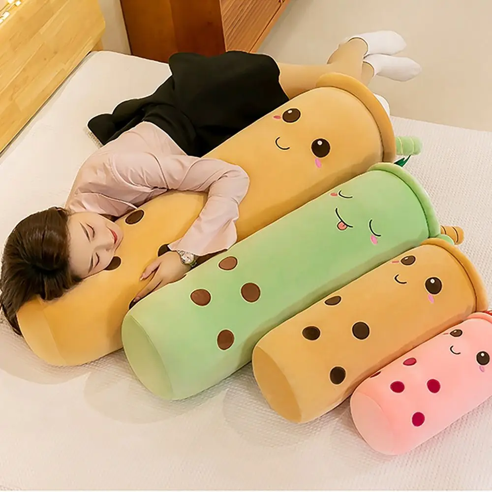 Trendy 40/60cm Boba Milk Tea Soft Plump Hug Pillow Cute Not Easily Deformed Sleeping Pillow