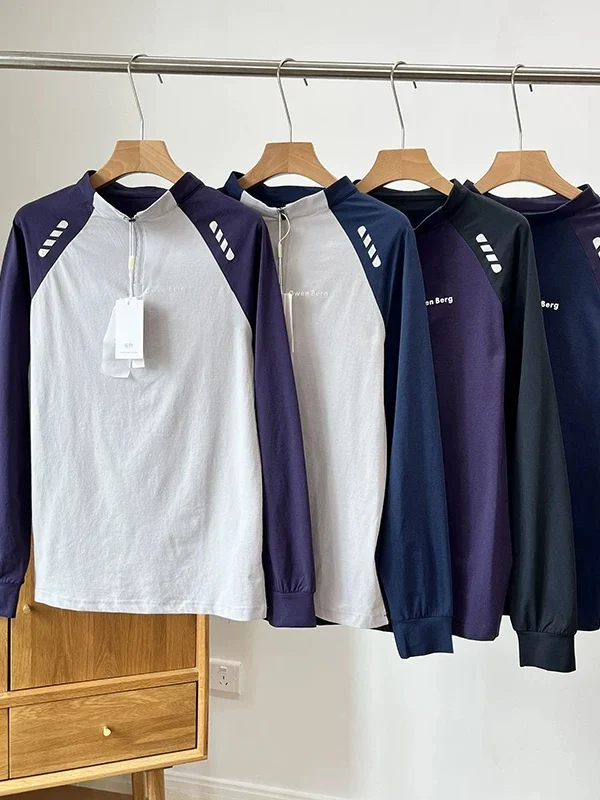 North-South Home American Retro Outdoor Casual Sports T-Shirt Half Zip Quick Dry Moisture Wicking Sun Protection Cycling Long...
