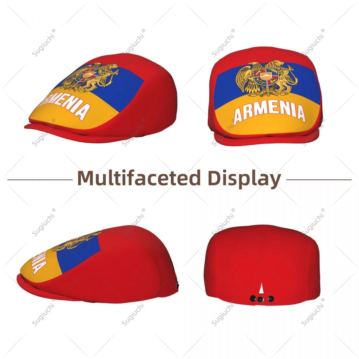 Forward cap Armenia Flag Men Women Flat Newsboy Driving Hat Cap Short Brim for Driving Daily visors hat
