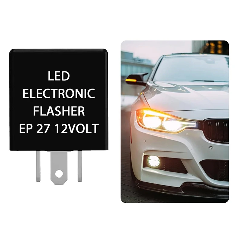 

5-Pin LED Electronic Flasher Relay Decoder 12V EP27 FL27 Fix Turn Signal Hyper Flash Issue
