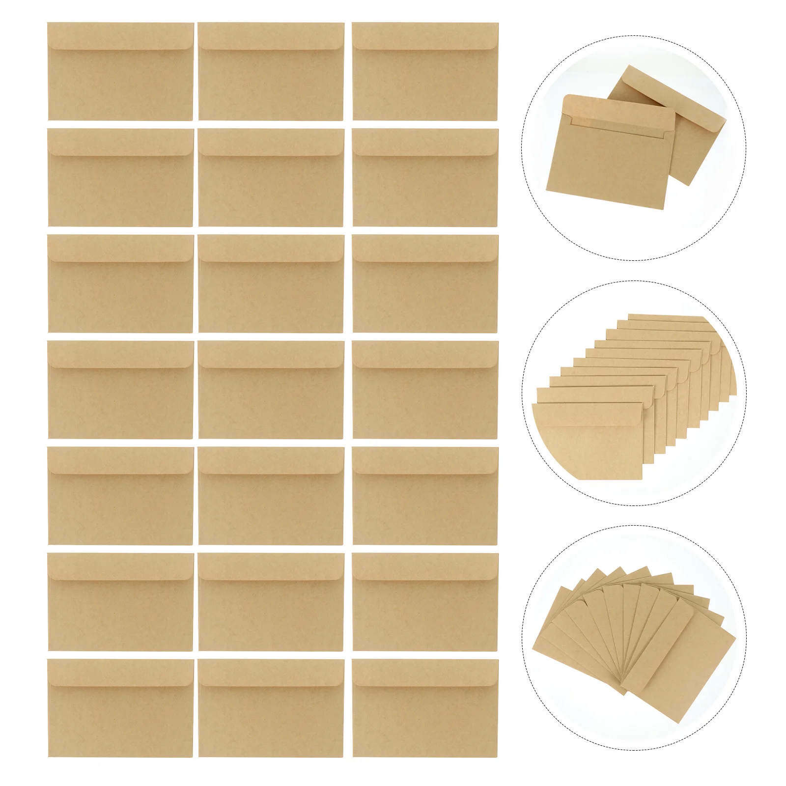 50Pcs Kraft Paper Envelopes Blank Plain Mini Invitations Photo Cards Storage Envelopes for Weddings Parties Gift Tags