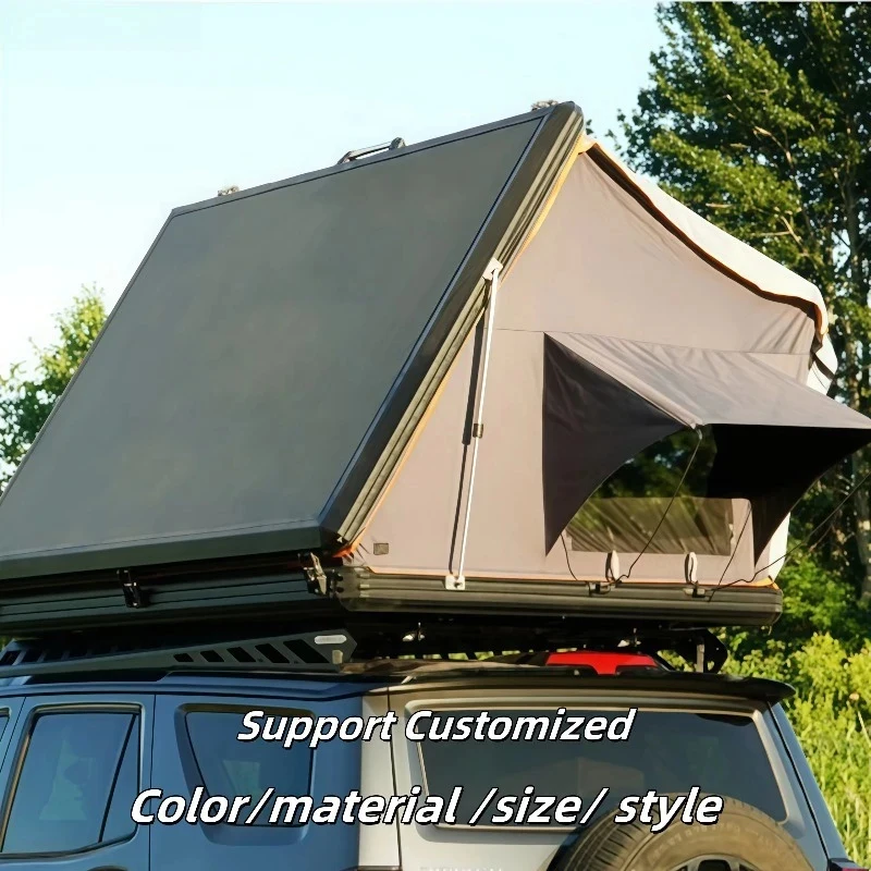 Hot Selling Four-season Double Layer Waterproof Clamshell ABS Hard Shell Rooftop Tent 3-4 Person 4x4 Quick Setup Side Open