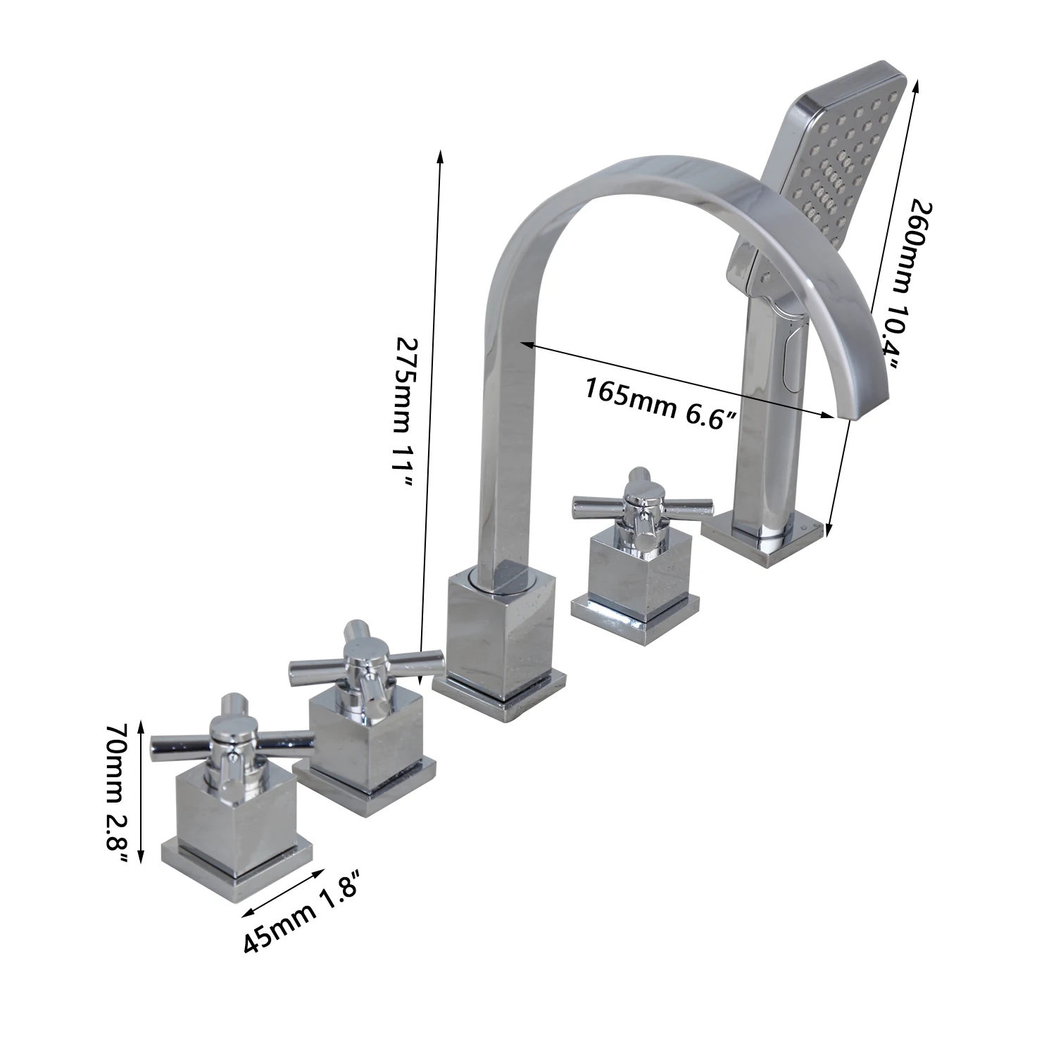 Imagem -02 - Zappo Chrome Cachoeira Batutub Torneira do Banheiro Guindaste Fixado na Parede Cachoeira Banheira Bico Torneira do Chuveiro Quente e Fria Torneiras Misturadoras