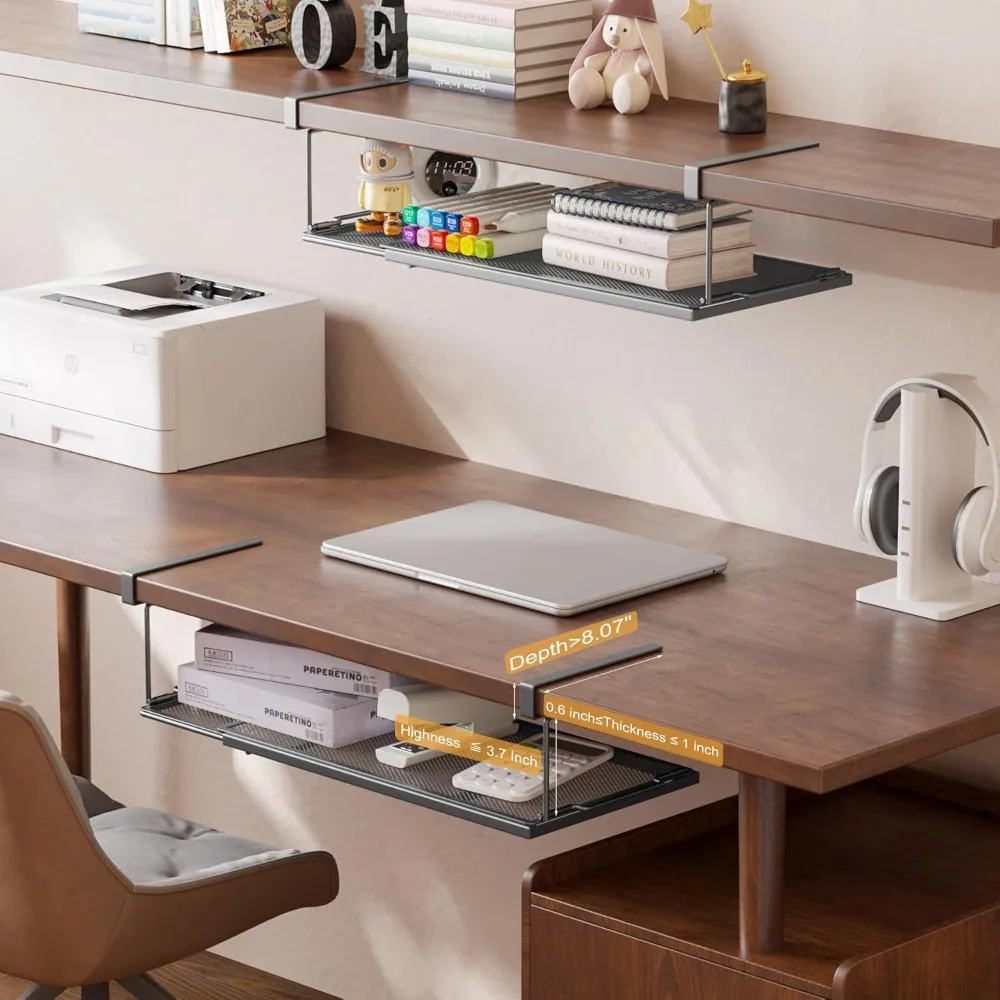 منظم تحت الرف، قابل للتمديد تحت الرف لخزانة المؤن، وغرفة الغسيل، ومقعد الأحذية، والخزانة #3