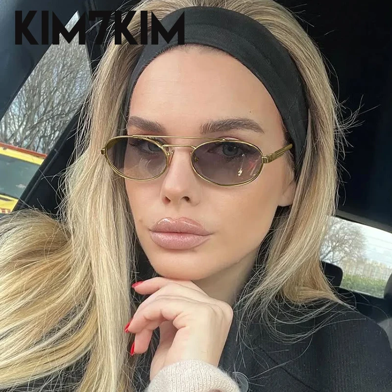 

Small Frame Oval Sunglasses Women Men 2025 Luxury Brand Retro Steampunk UV400 Eyewear Trendy Double Beam Sun Glasses For Ladies