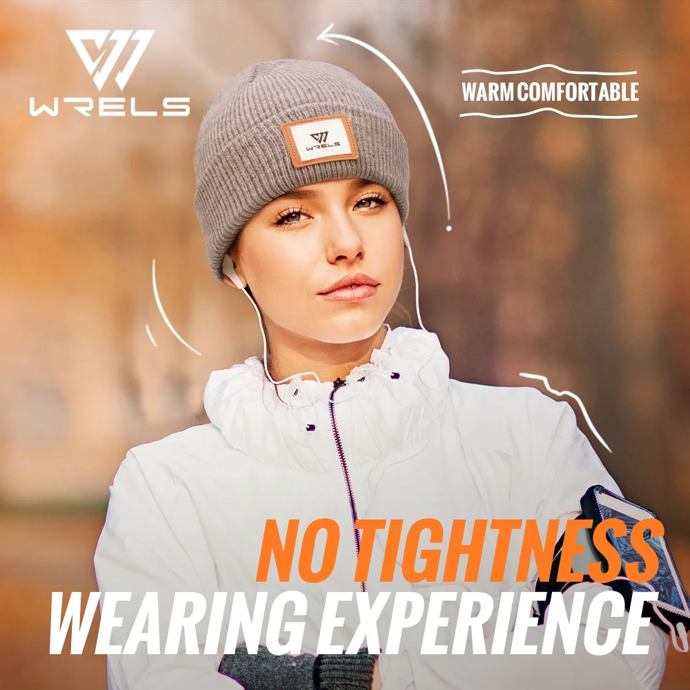 WRELS Gorro de punto grueso de invierno con forro polar térmico, gorro de calavera suave a prueba de viento para hombres y mujeres, esquí al aire libre, senderismo