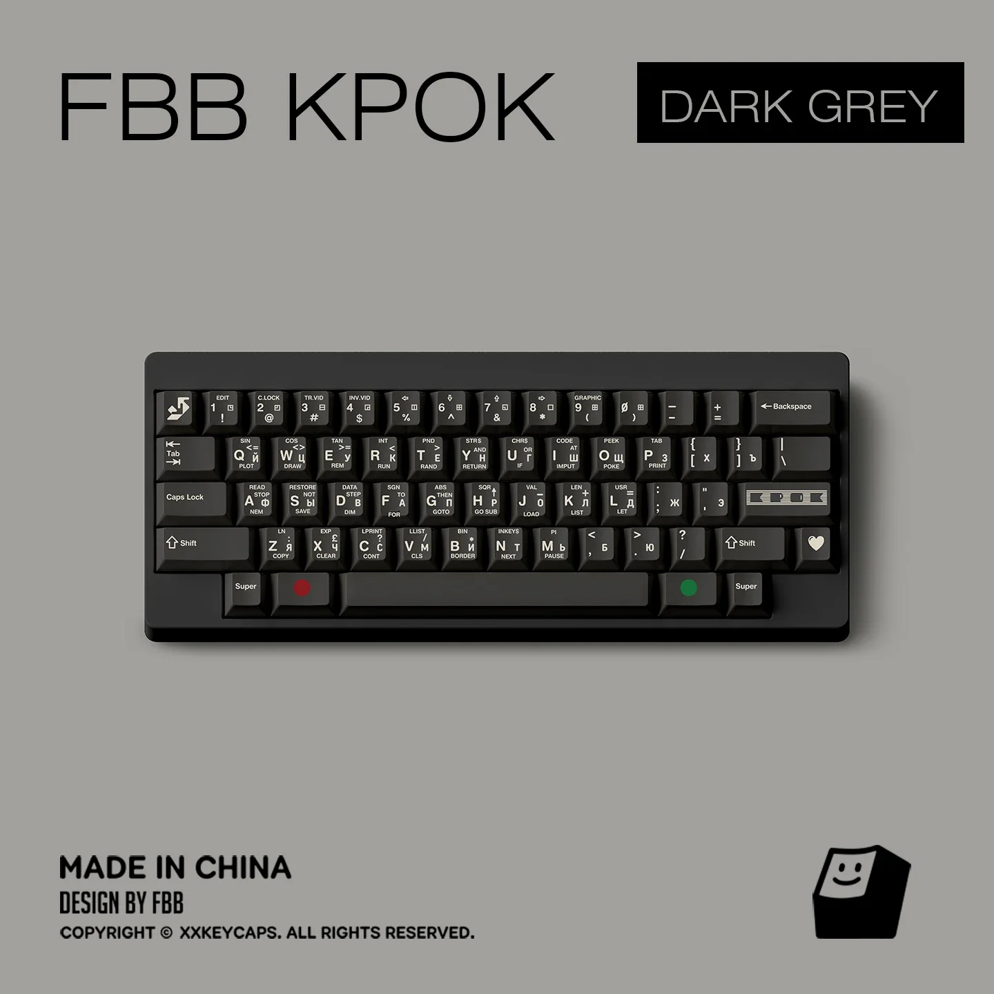 

Original Keycaps Spectrum Retro KPOK Russian Customized Industrial Wind Dark Grey