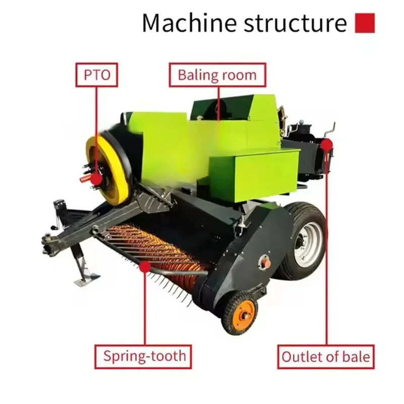 Global Multipurpose And Straw Tractor Mini Hay Grass Round Baler