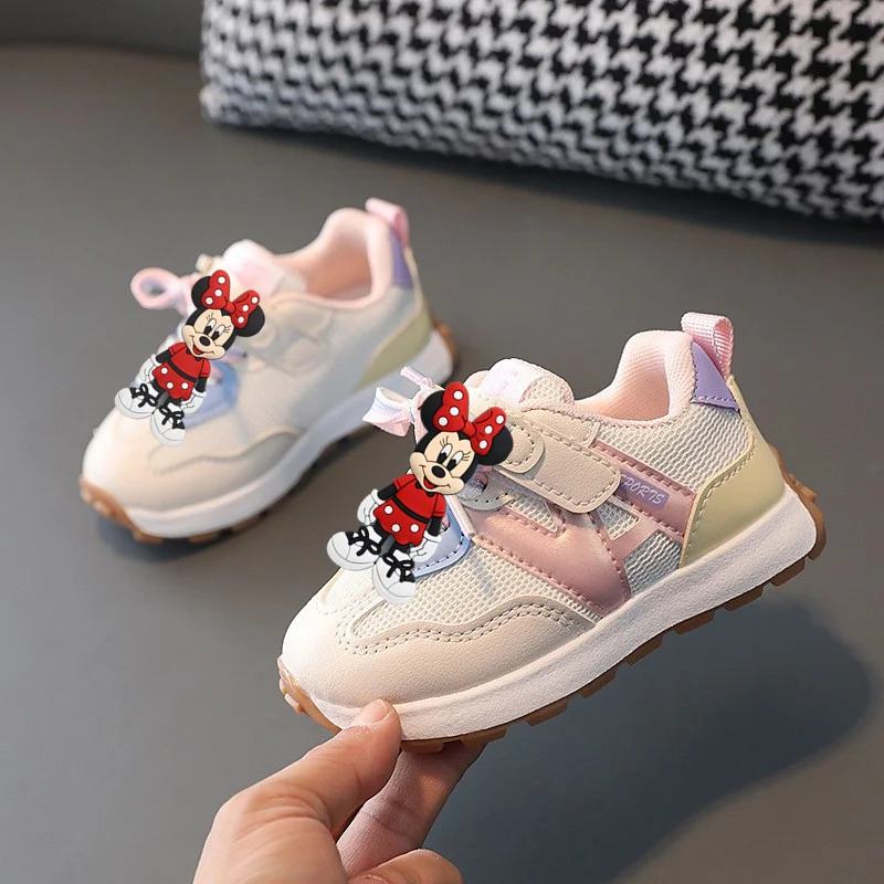 

Girls Casual Shoes Baby Soft Sole Fashion Running Shoes disney Mickey Mouse Kids Sneakers Mesh Breathable Toddler Shoes