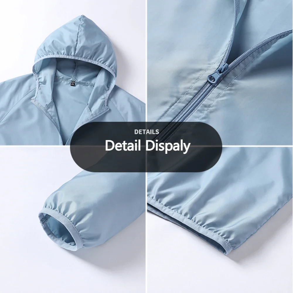 Summer Men's Sun Protection Clothing Lightweight Breathable Ice Silk Hooded Quick Dry Jacket Outdoor Anti-ultraviolet Skin Coat image 5
