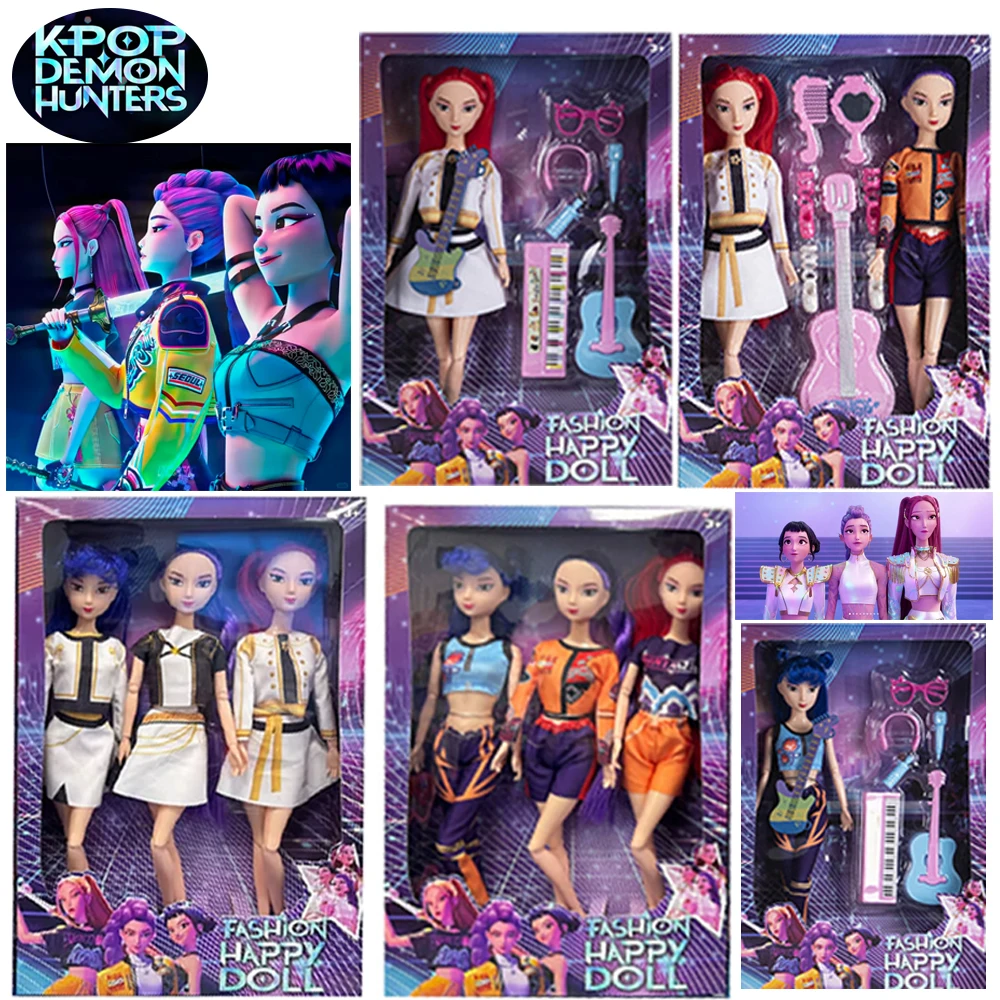 

Любимые фанаты! Фигурка KPop Demon Hunter (Rumi/Mira/Zoi) с виниловой маской — идеальный подарок на день рождения