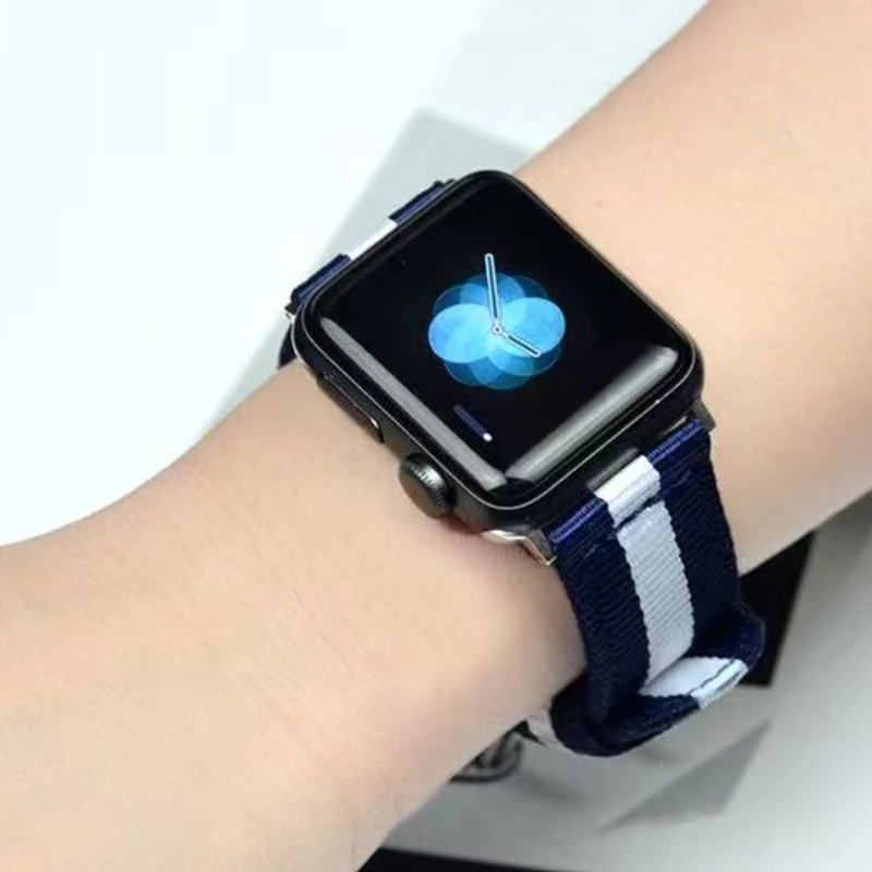 Correa de nailon para Apple Watch Ultra 49mm 10 9 8 7 46mm 45mm 41mm pulsera cómoda iWatch 6 5 4 SE 44mm 40mm 3 42mm