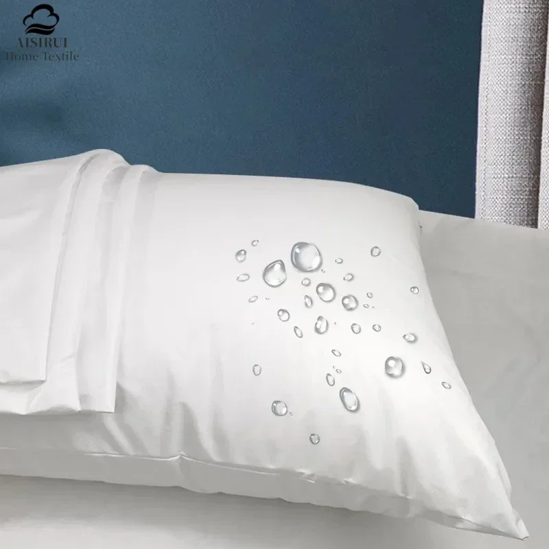 Protector de almohada impermeable con cremallera, funda de almohada a prueba de insectos, protege contra ácaros y manchas, alérgenos, 1 unidad