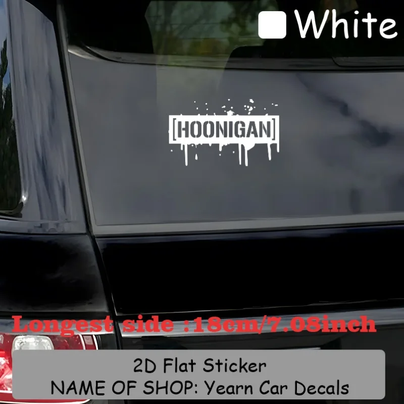 1Pc HOONIGAN Vinyl Sticker Black Ink Drip Effect Waterproof Transparent Decal for Car Window Bumper Laptop Racing Decor