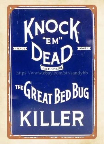 pretty wall decor Knock EM Dead Bed Bug Killer metal tin sign sign