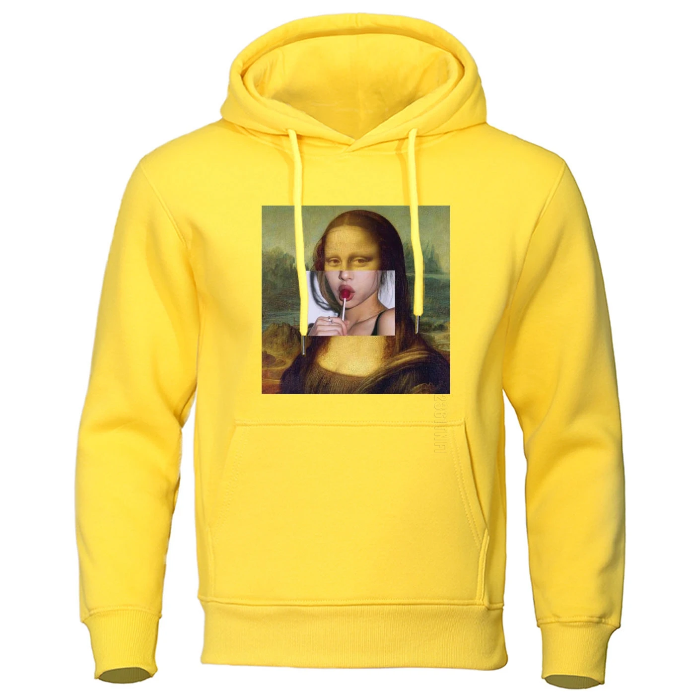 

Gioconda Mona Lisa Hoodies Lollipop Lips Hoody Spring Autumn Mens Clothes Warm Streetwear Hip Hop Sweatshirt Funny Men Pullover