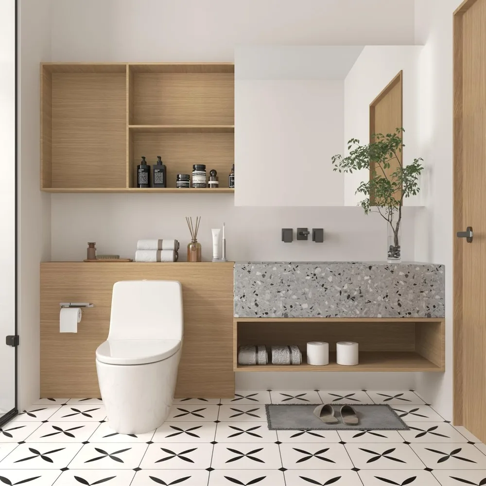 ورق اتصال عريض للغاية مقاوم للماء وقابل للإزالة ذاتي اللصق من خشب البلوط للجدران والأسطح، قشر ولصق بني فاتح