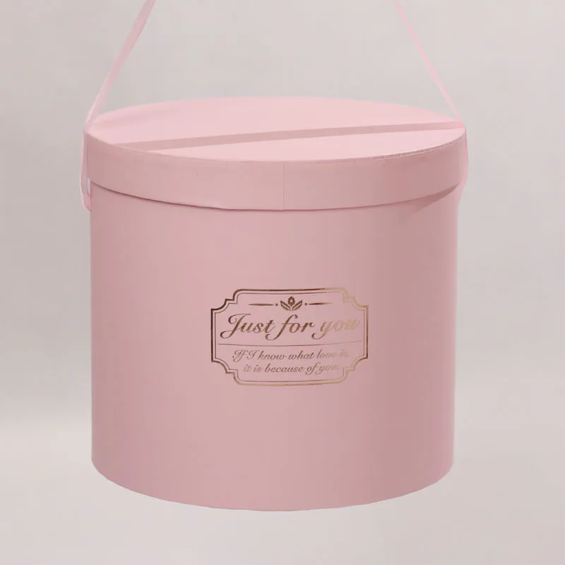 18x20cm Flower Box Packing Floral Round Hat Boxes Paper Storage Hug Bucket With Lid Bucket with Lid Wedding Candy Gifts Box