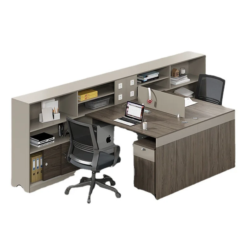 Simple desk staff desk and chair combination office booth