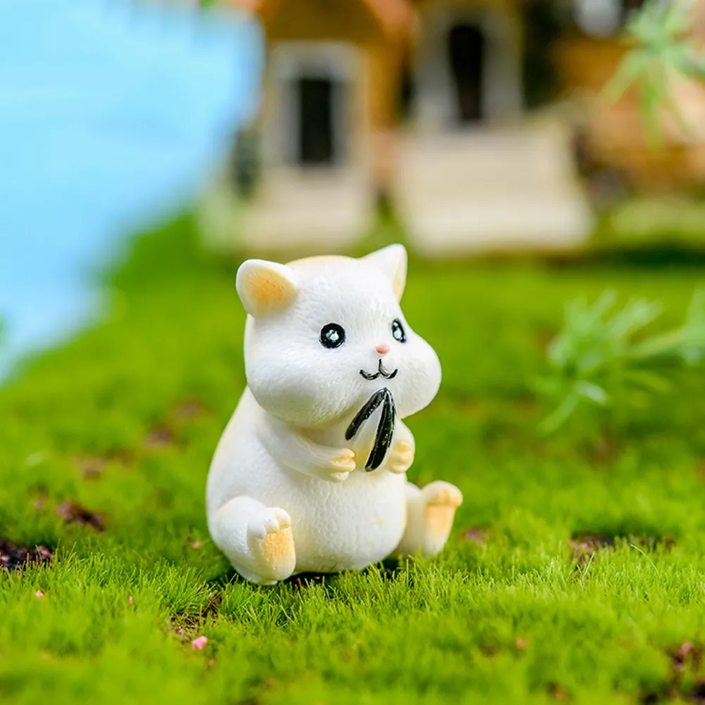 6Pcs Resin Hamster Decoration Miniature Landscape Ornament for Succulent Arrangement DIY Terrarium Desk Decor Creative Gift