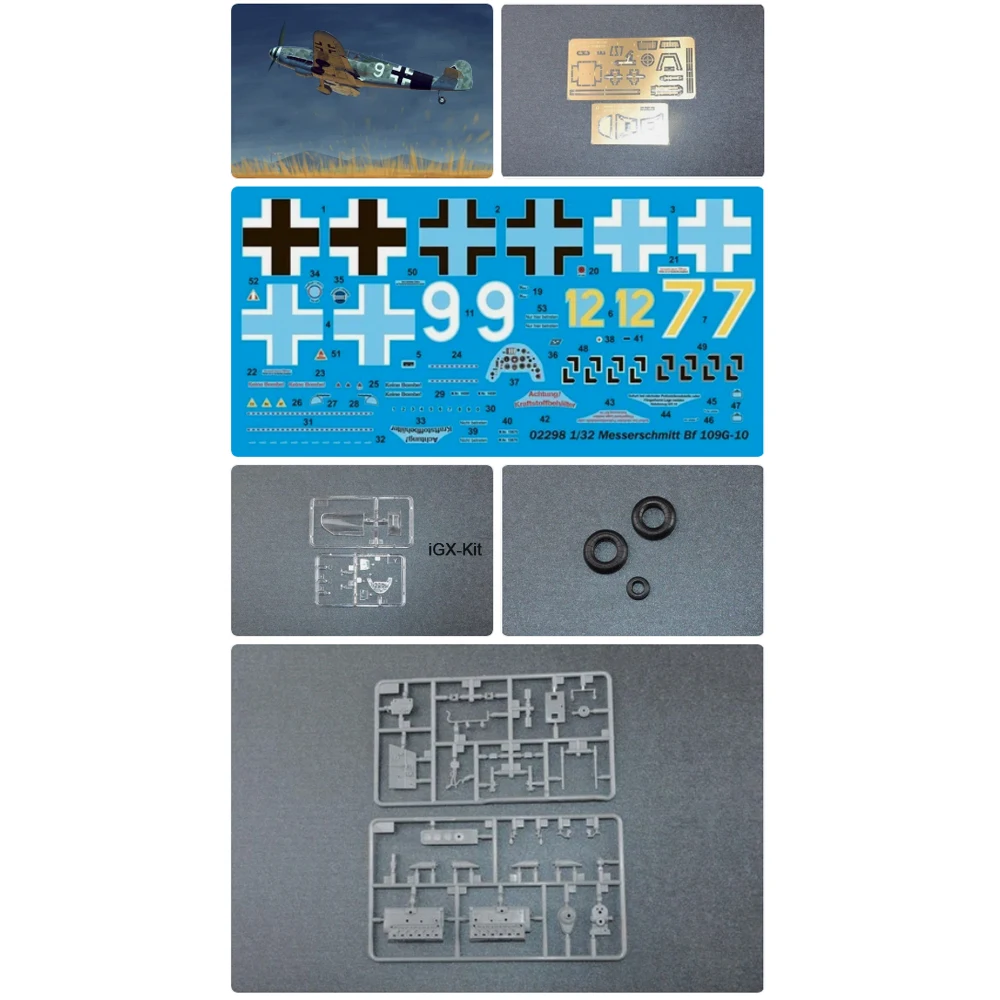 

Trumpeter 02298 1/32 Scale Messerschmitt BF109 G-10 Fighter Plastic Plane Gift Assembly Model Toy Handcraft Building Kit