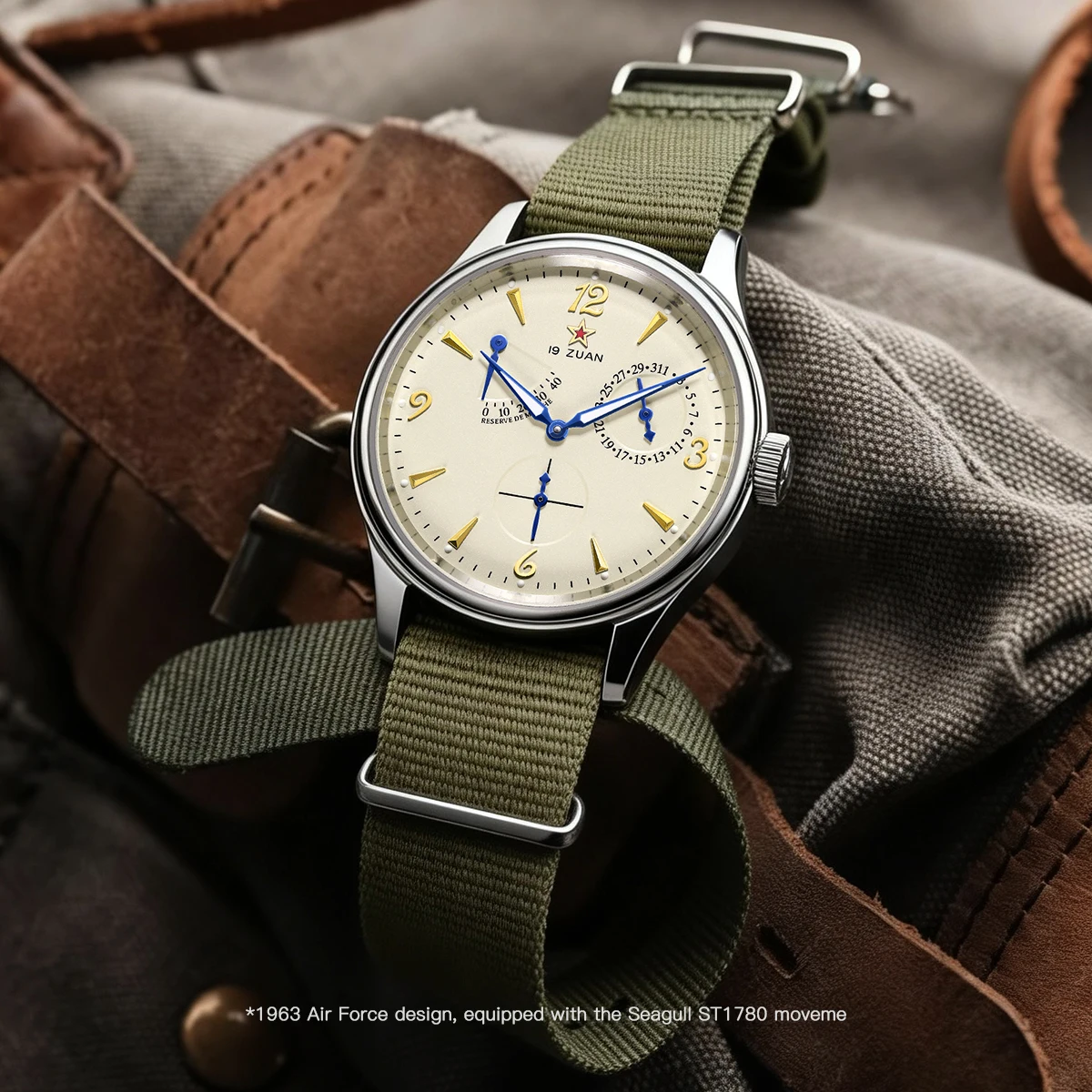 

Watch of Men 40mm Automatic Mechanial Wristwatches 1963 Pilot Original ST1780 Movement Sapphire Crystal Waterpoorf Retro Clock