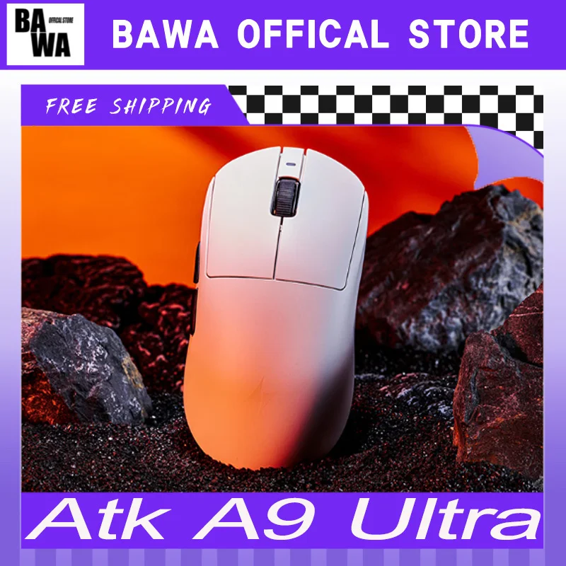 

Atk A9 Ultra Mouse Paw3950 Ultra Sensor Беспроводная трехрежимная 8k 53g Легкая игровая мышь для киберспорта Ближнее звено ПК Индивидуальный подарок