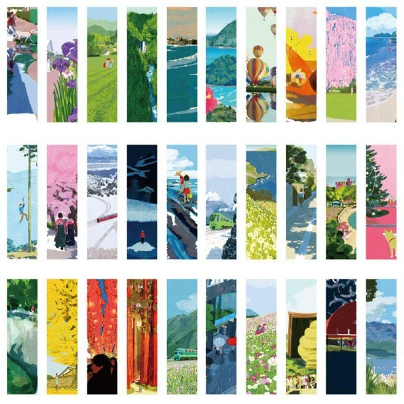 W89C 30pcs Winter Sonata Bookmarks Paper Page Notes Label Message Card Book Marker