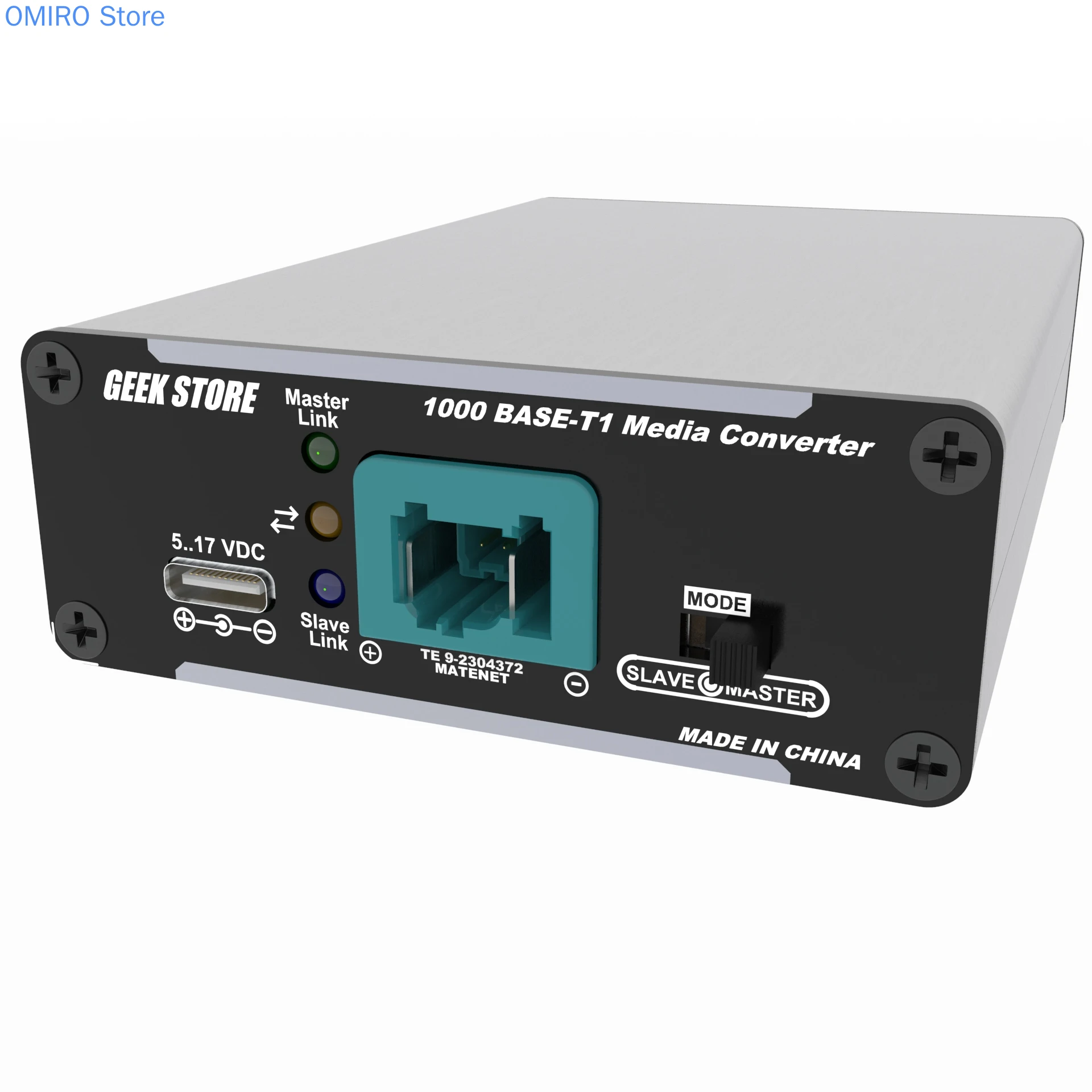 1000Base-T1 Gigabit On-board Ethernet Converter to RJ45 Standard Ethernet