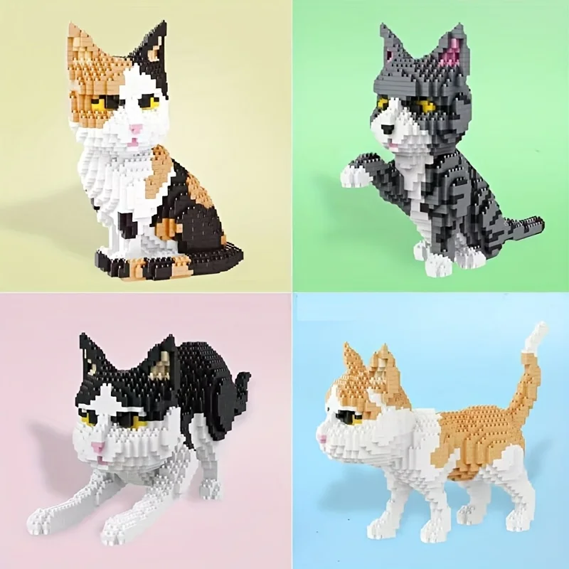 

1300PCS 4 Styles Cute Cat Animal Series Building Blocks Model Toy Brick Creative Gift Holiday Gift
