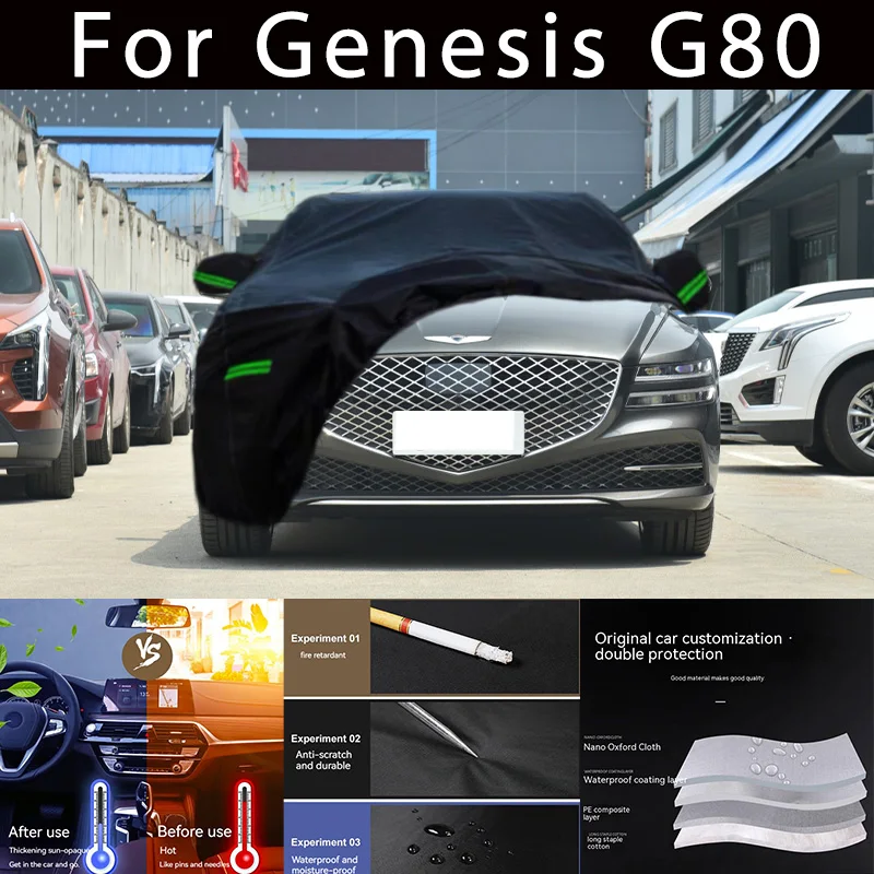 

Наружная защита для Genesis G80, полноразмерные автомобильные Чехлы, Солнцезащитный водонепроницаемый пылезащитный наружный автомобильный аксессуар