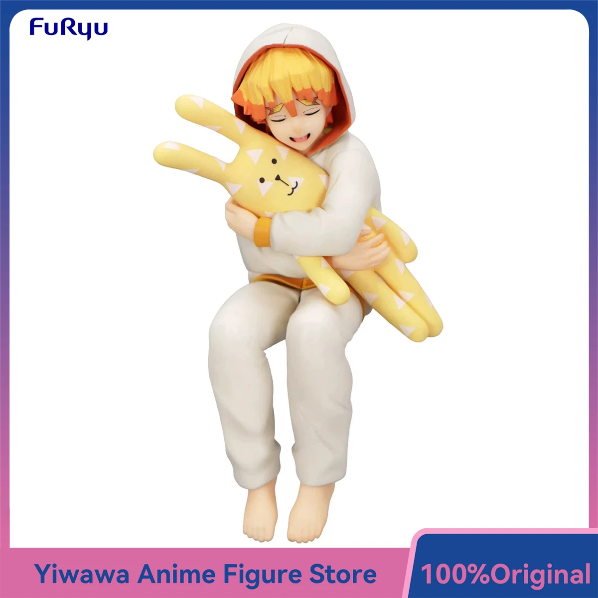 Newest FuRyu Noodle Stopper Agatsuma Zenitsu (Demon Slayer) Anime Figure Collectible Model Toy Doll Ornament