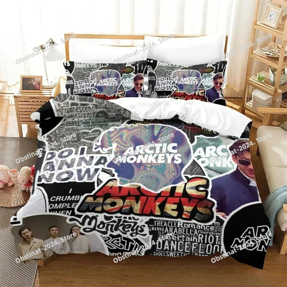 

3D Print Fashion Arctic Monkeys Band Bedding set Printed Duvet Cover Pillowcase Single Double Queen Super King Size Sets
