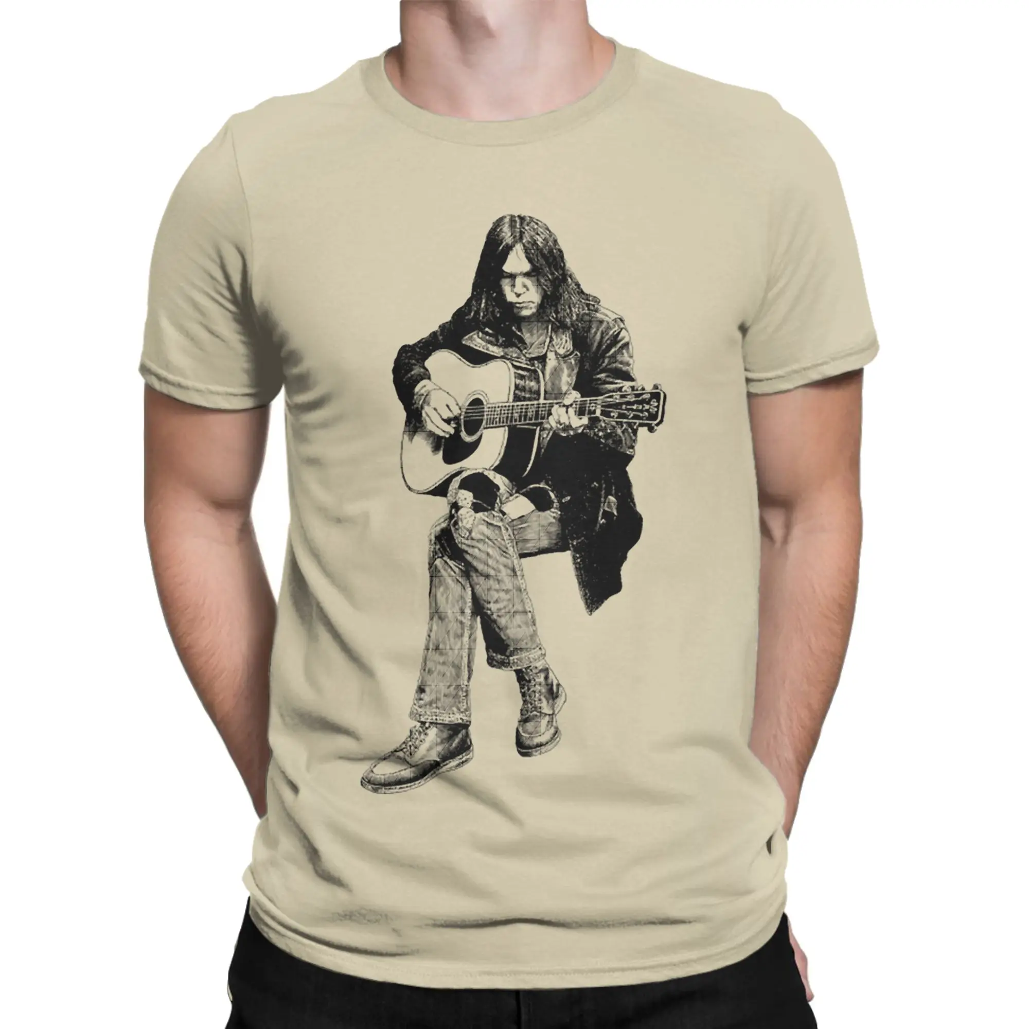 Neil Young T Shirts for Men 100% Cotton Casual T-Shirts Round Collar  Tee Shirt Short Sleeve Clothing Summer