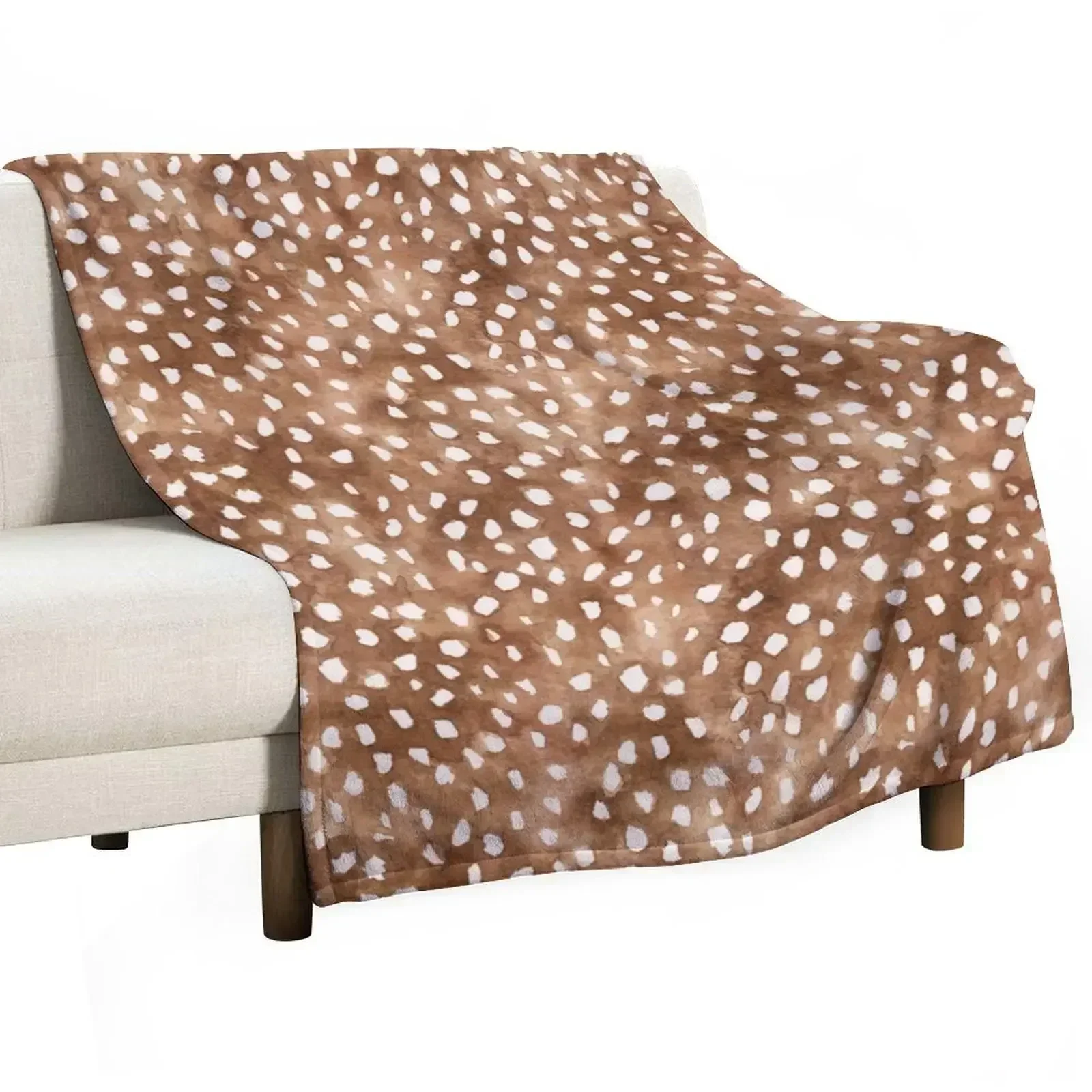 

Boho Woodland Watercolor Deer Spots Throw Blanket Personalized Gift blankets and throws Sleeping Bag wednesday Blankets