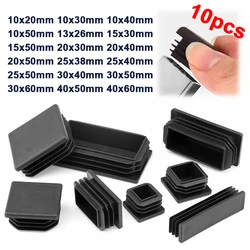 Plastic Rectangle Blanking End Caps Tube Pipe Inserts Plug 10x20 10x30 13x26 25x40 30x50 40x60 Table Chair Furniture Foot Cover