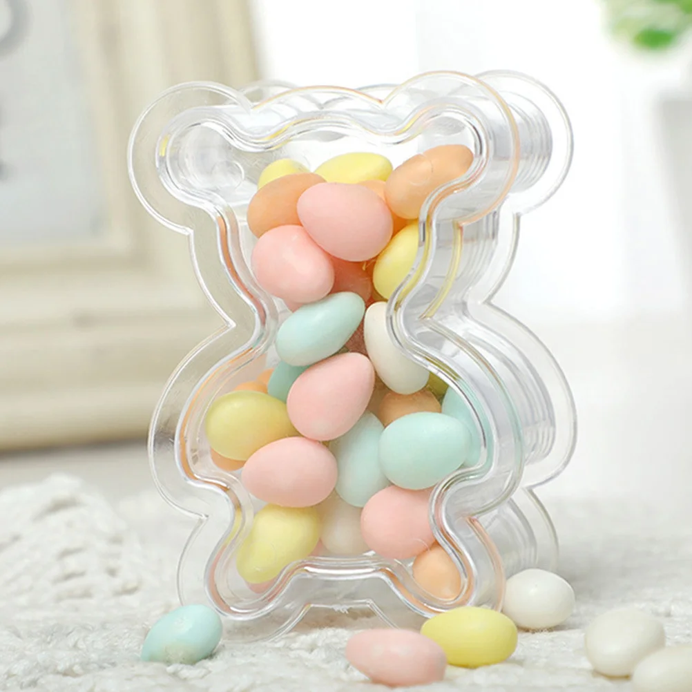 

8Pcs Bear Candy Boxes Party Favor Treat Containers Shower Wedding Small Gift Packaging Clear Party Favor Boxes