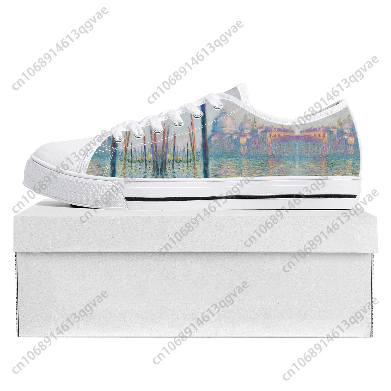 

Claude Monet Le Grand Canal Low Top Sneakers Mens Womens Teenager High Quality Sneaker Canvas Casual Couple Customize Shoe White